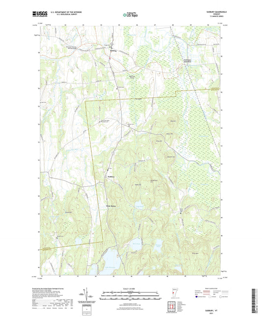 Sudbury Vermont US Topo Map Image
