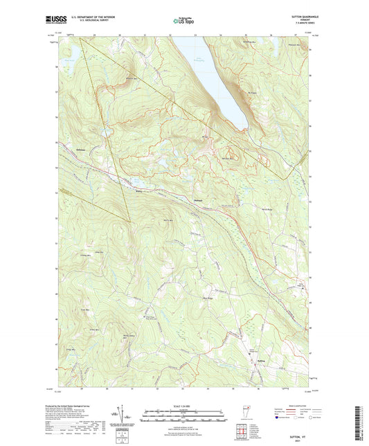Sutton Vermont US Topo Map Image