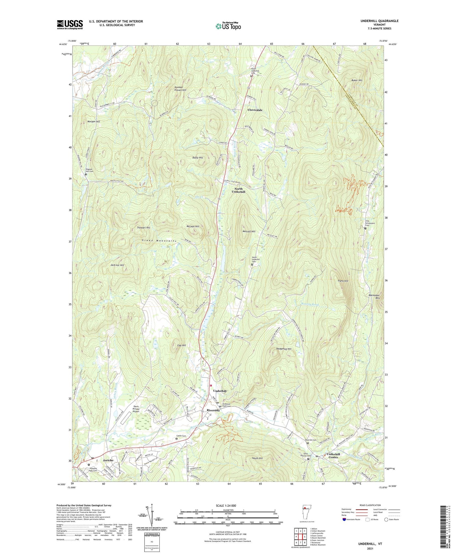 Underhill Vermont US Topo Map Image