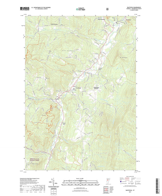 Waitsfield Vermont US Topo Map Image