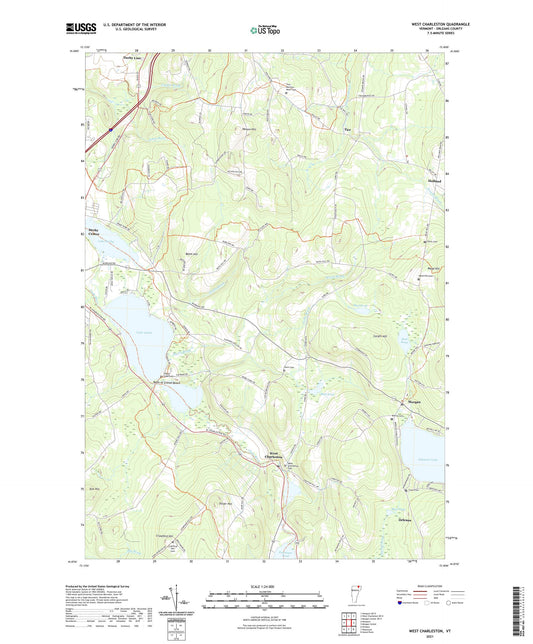 West Charleston Vermont US Topo Map Image