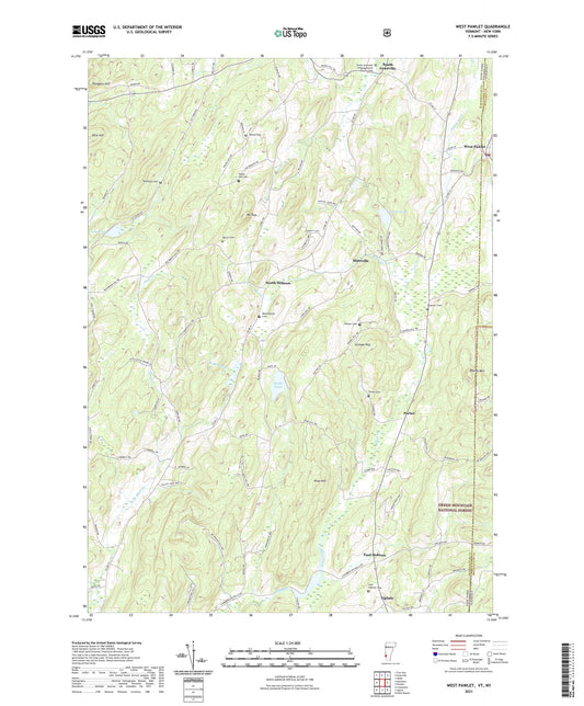 West Pawlet Vermont US Topo Map Image