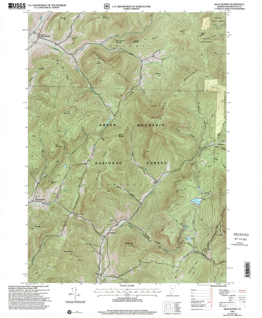 Classic USGS West Rupert Vermont 7.5'x7.5' Topo Map Image