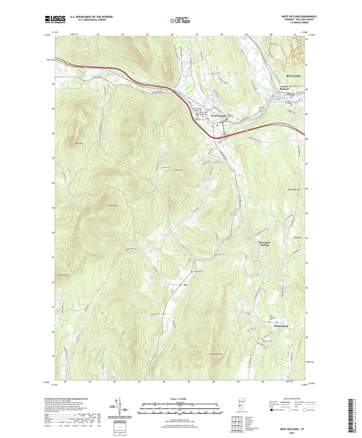West Rutland Vermont US Topo Map Image