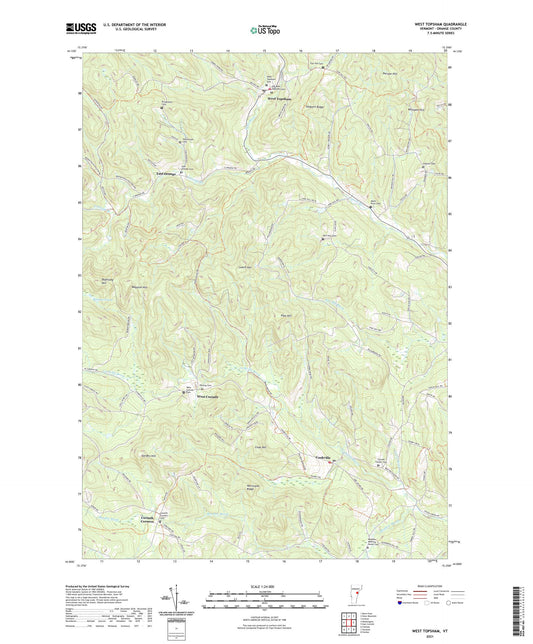 West Topsham Vermont US Topo Map Image