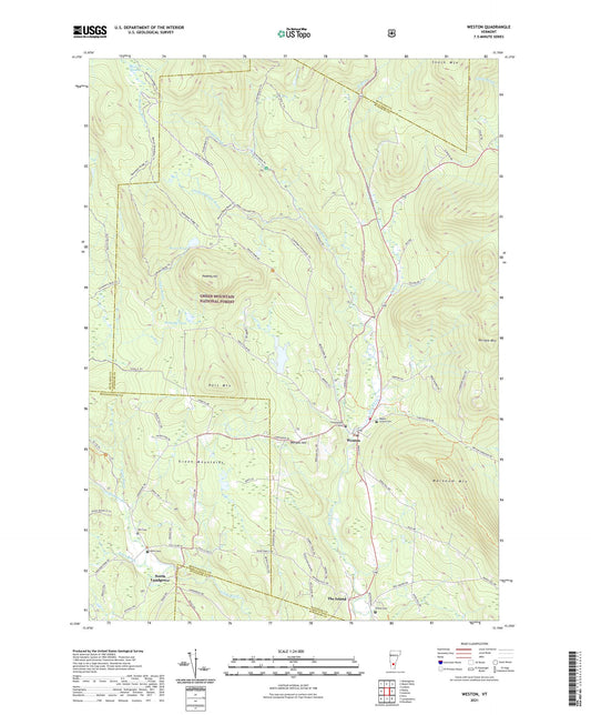 Weston Vermont US Topo Map Image