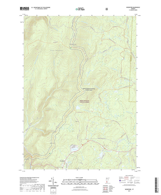 Woodford Vermont US Topo Map Image