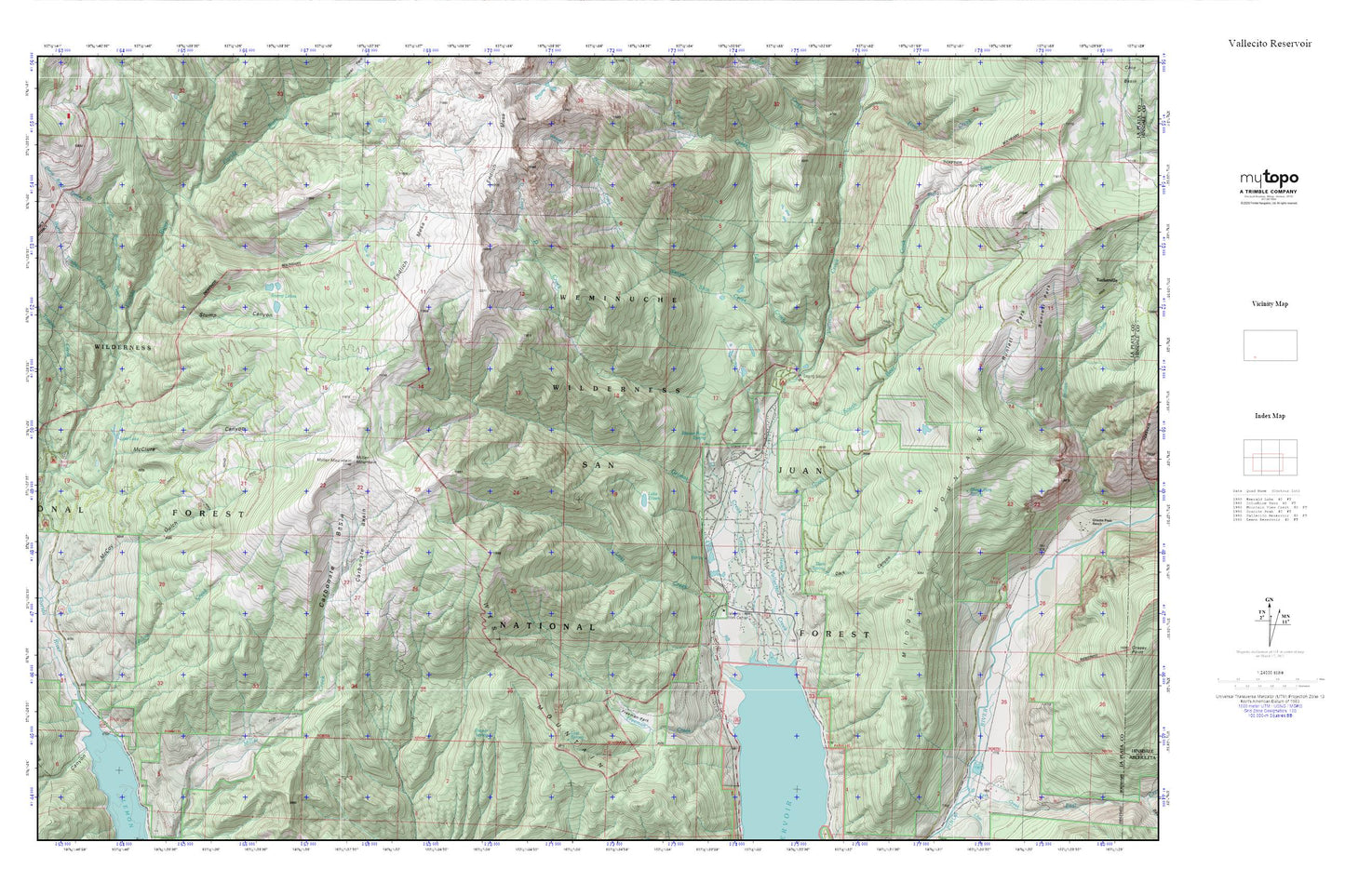 Vallecito Reservoir MyTopo Explorer Series Map Image