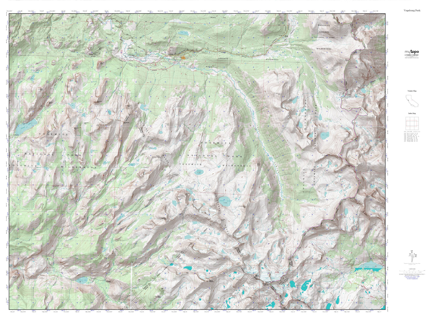 Vogelsang Peak MyTopo Explorer Series Map Image
