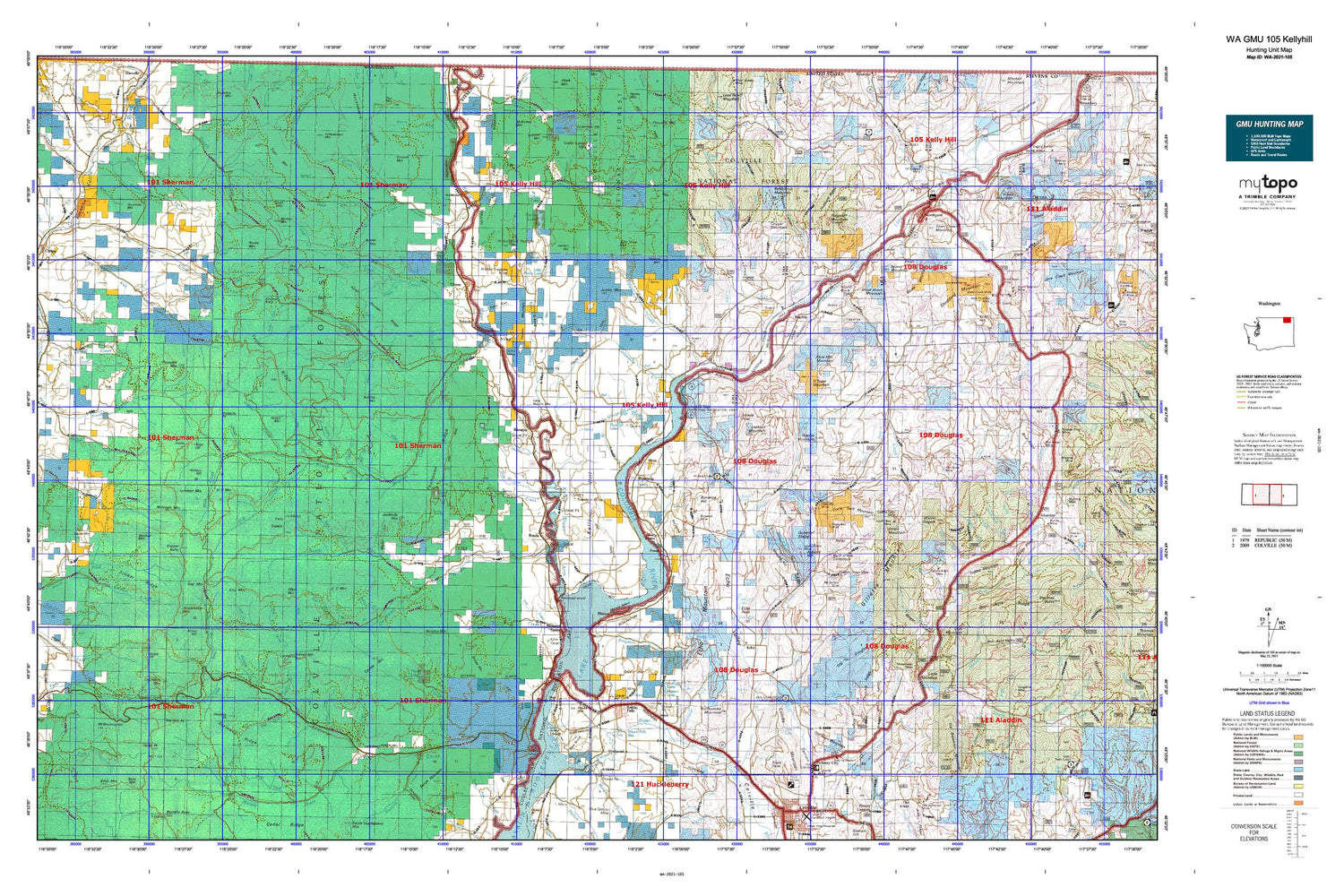 Washington GMU 105 Kellyhill Map Image