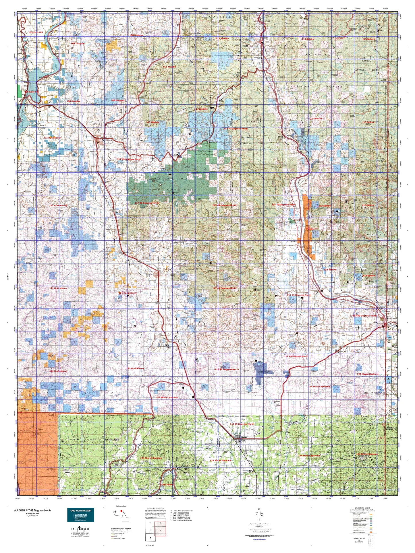 Washington GMU 117 49 Degrees North Map Image
