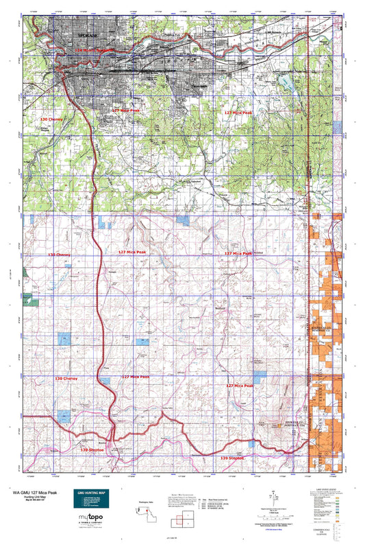 Washington GMU 127 Mica Peak Map Image