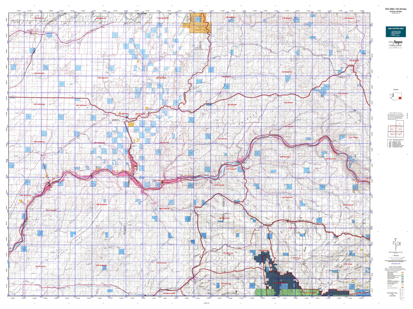 Washington GMU 142 Almota Map Image
