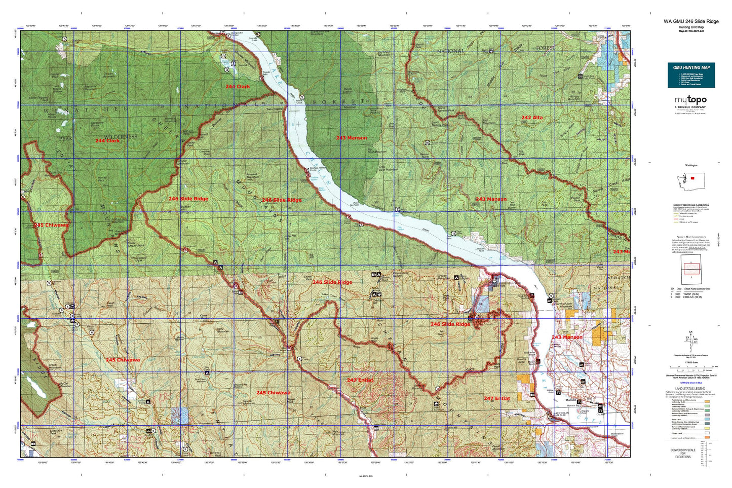 Washington GMU 246 Slide Ridge Map Image