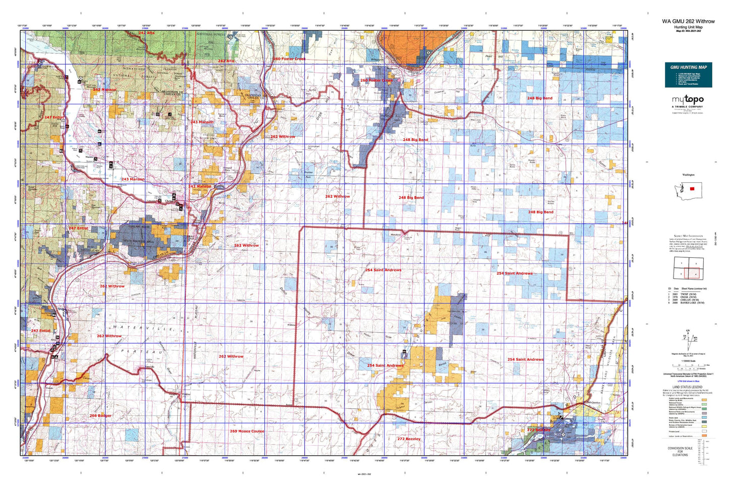 Washington GMU 262 Withrow Map Image