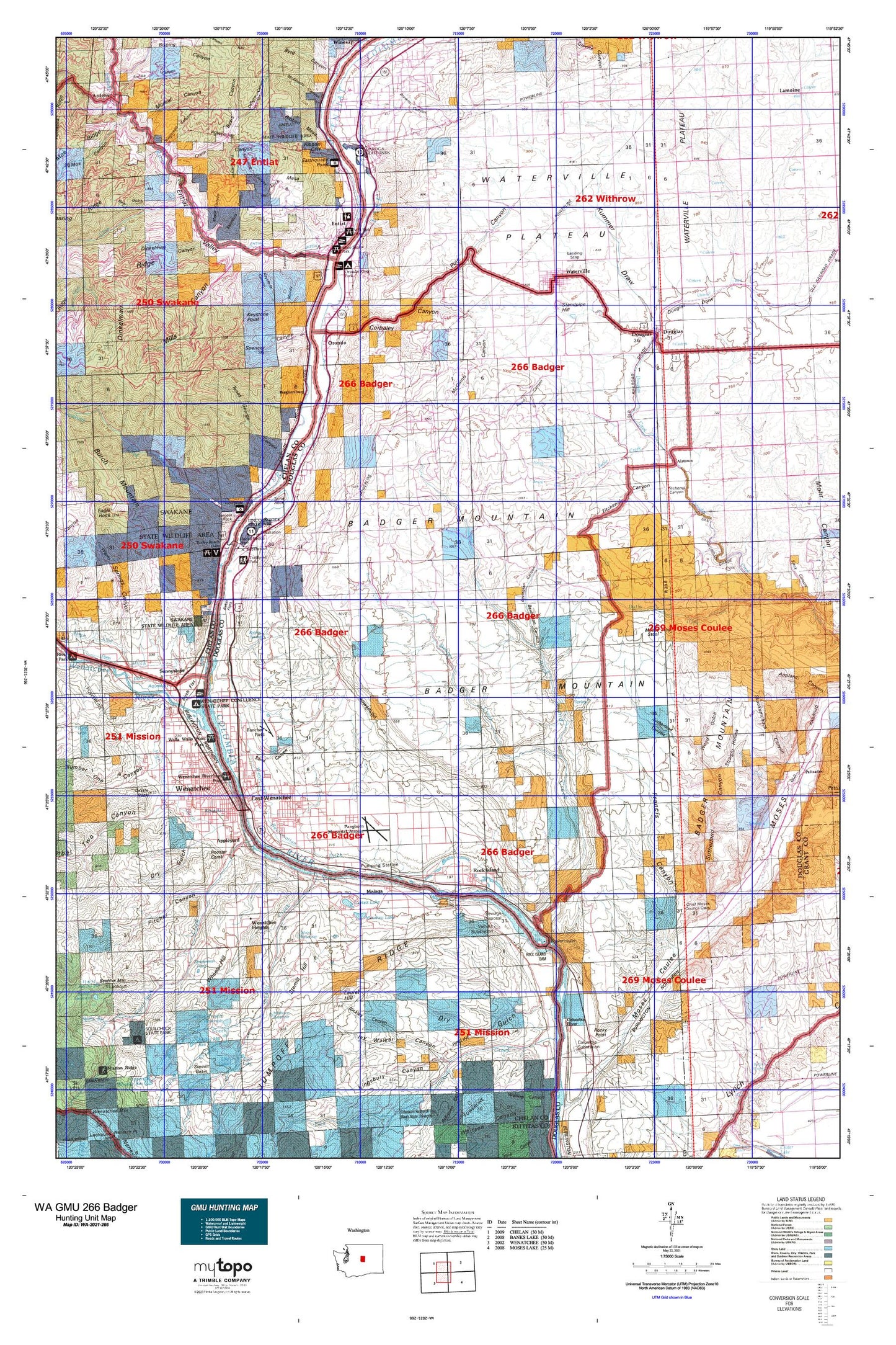 Washington GMU 266 Badger Map Image