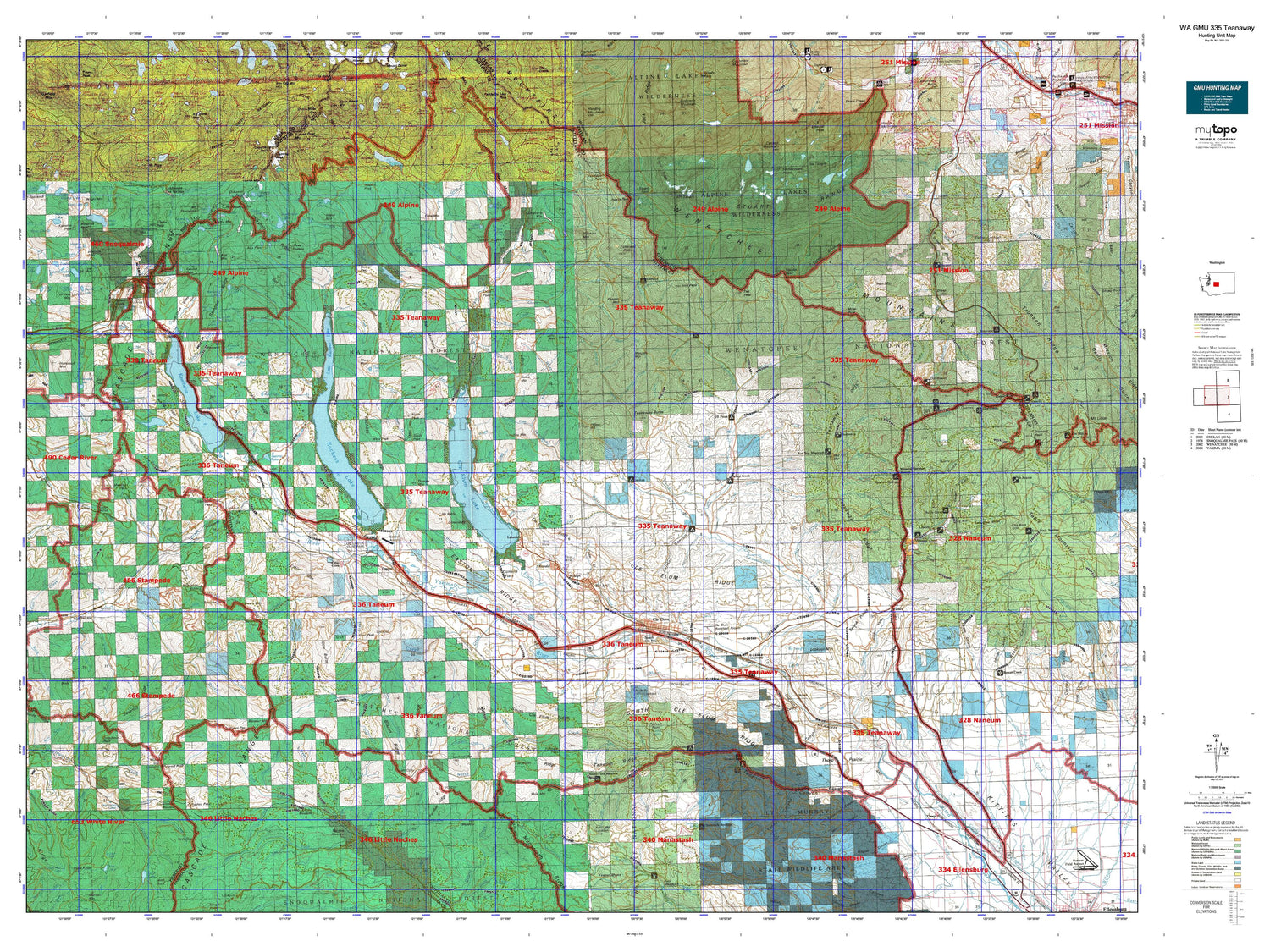 Washington GMU 335 Teanaway Map Image