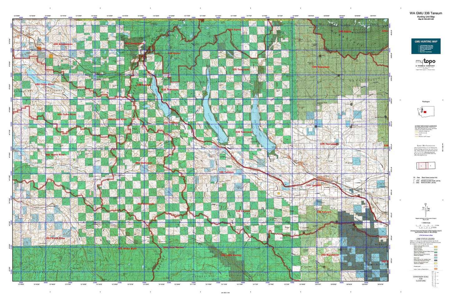Washington GMU 336 Taneum Map Image