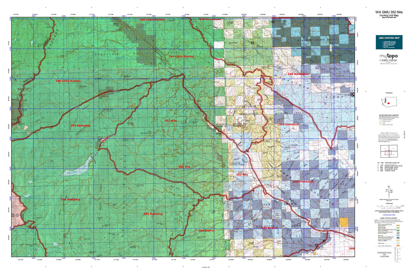 Washington GMU 352 Nile Map Image