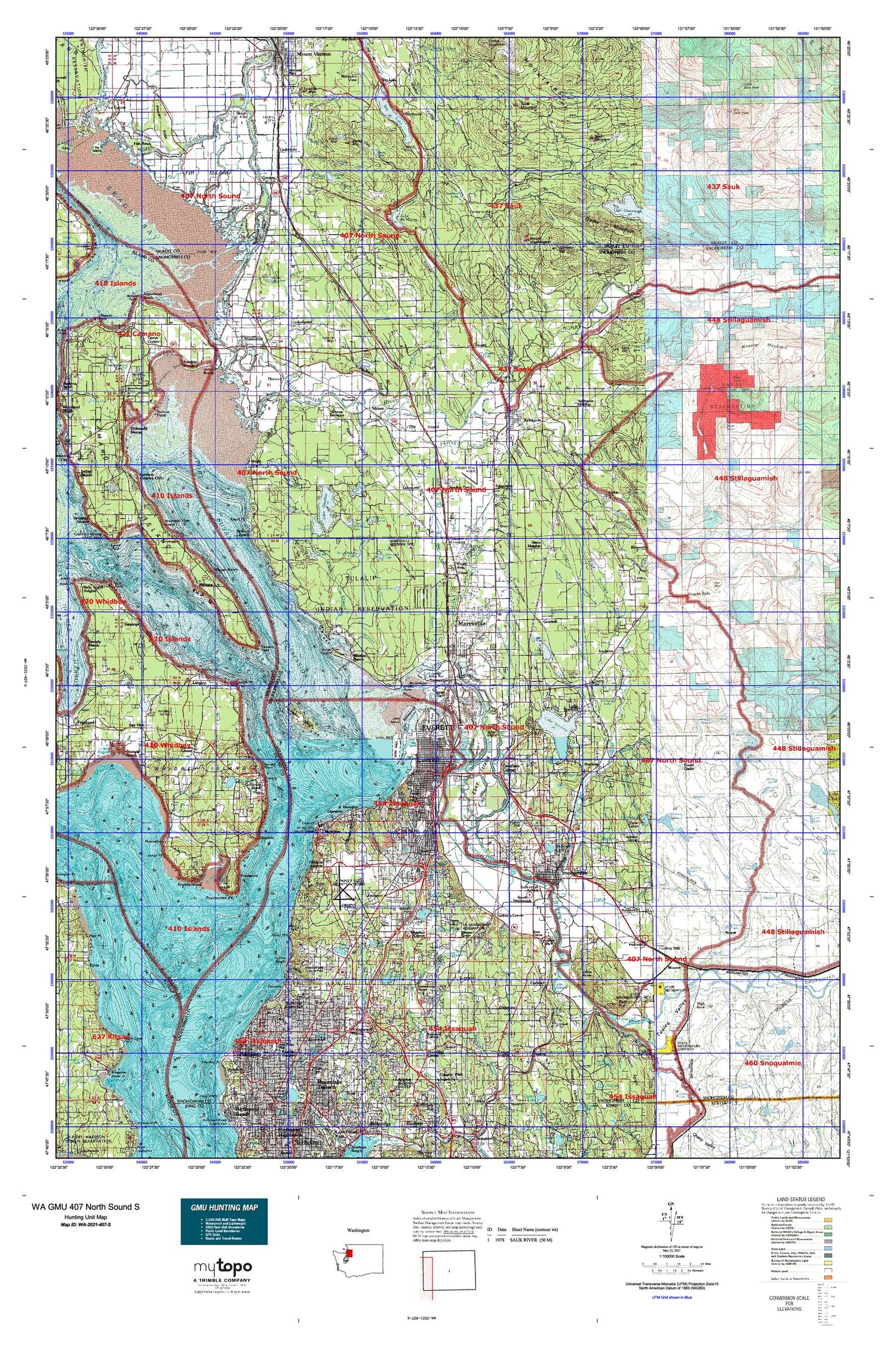 Washington GMU 407 North Sound S Map Image