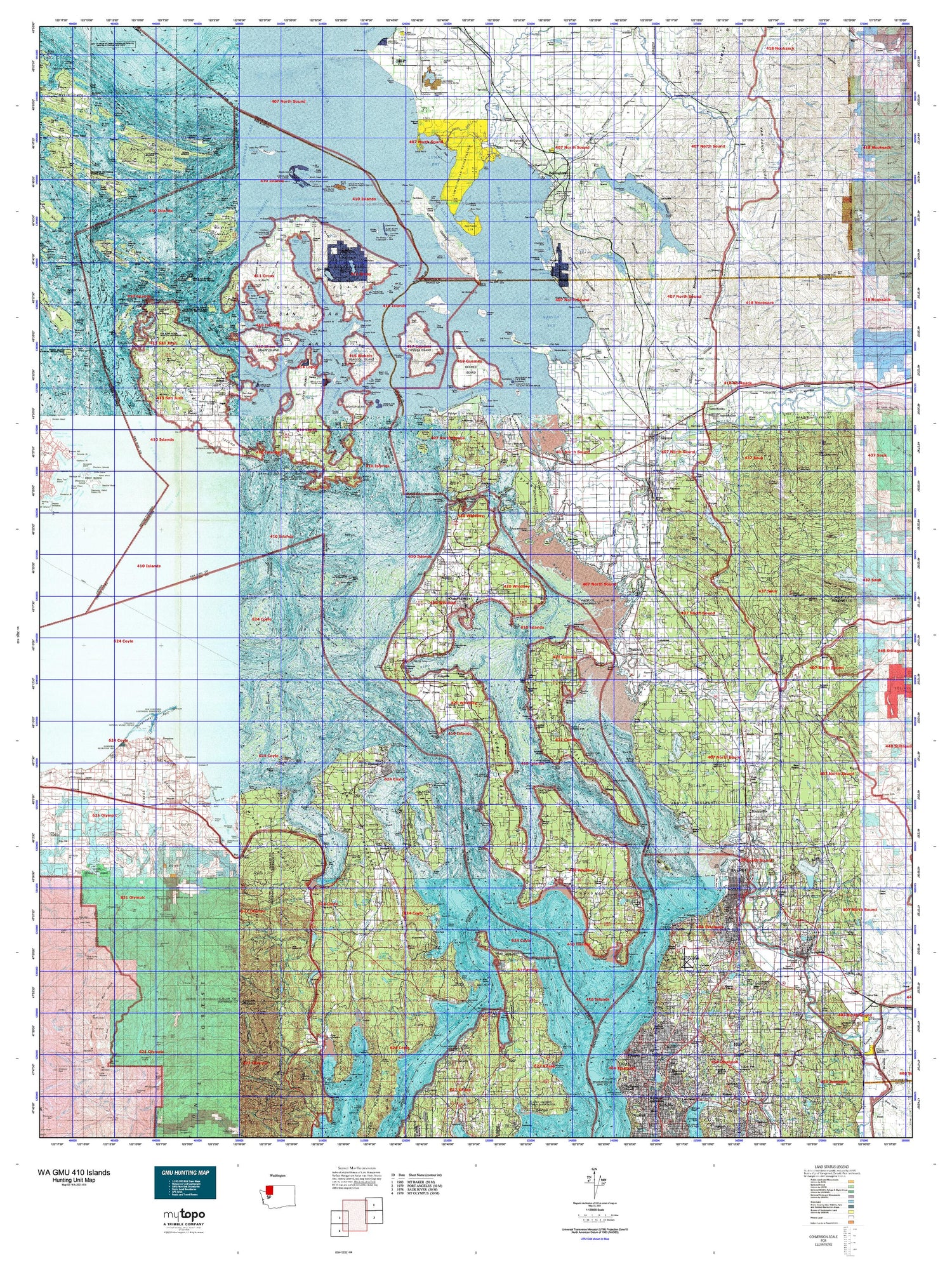 Washington GMU 410 Islands Map Image