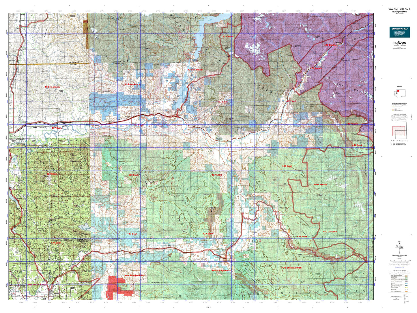 Washington GMU 437 Sauk Map Image