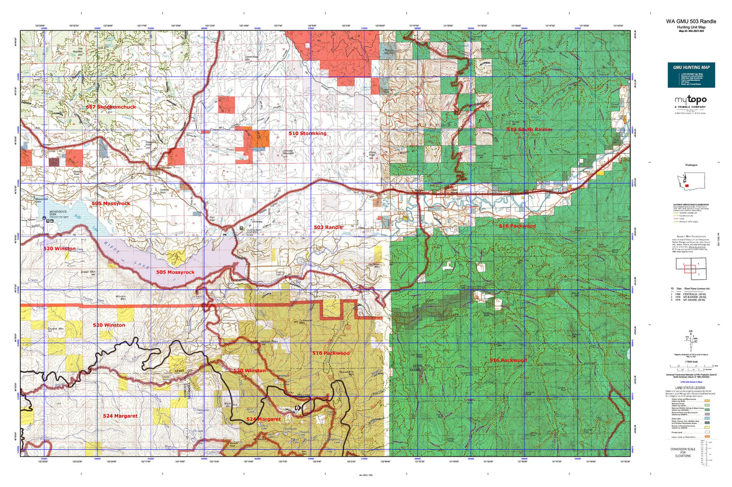 Washington GMU 503 Randle Map Image