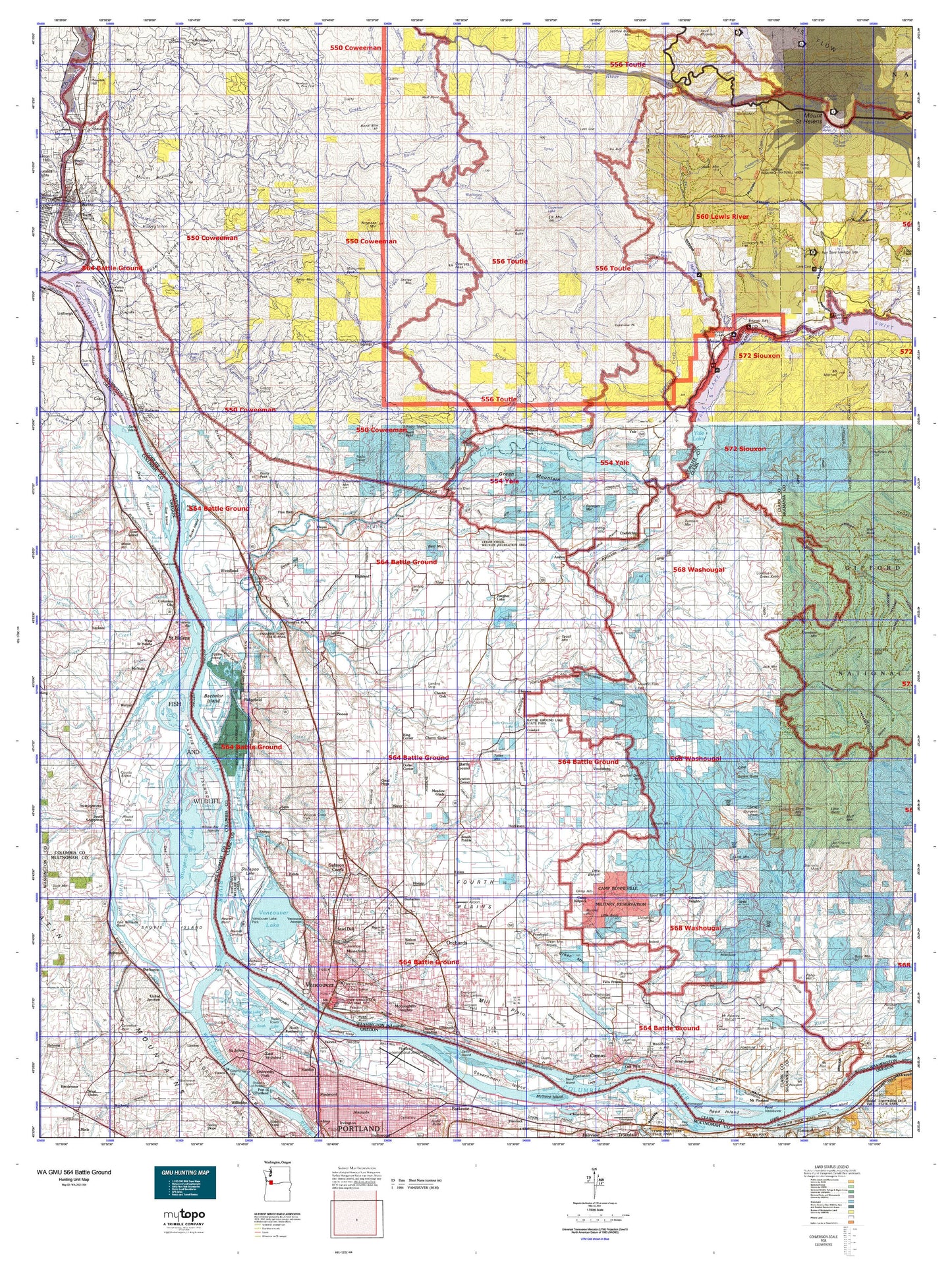Washington GMU 564 Battle Ground Map Image