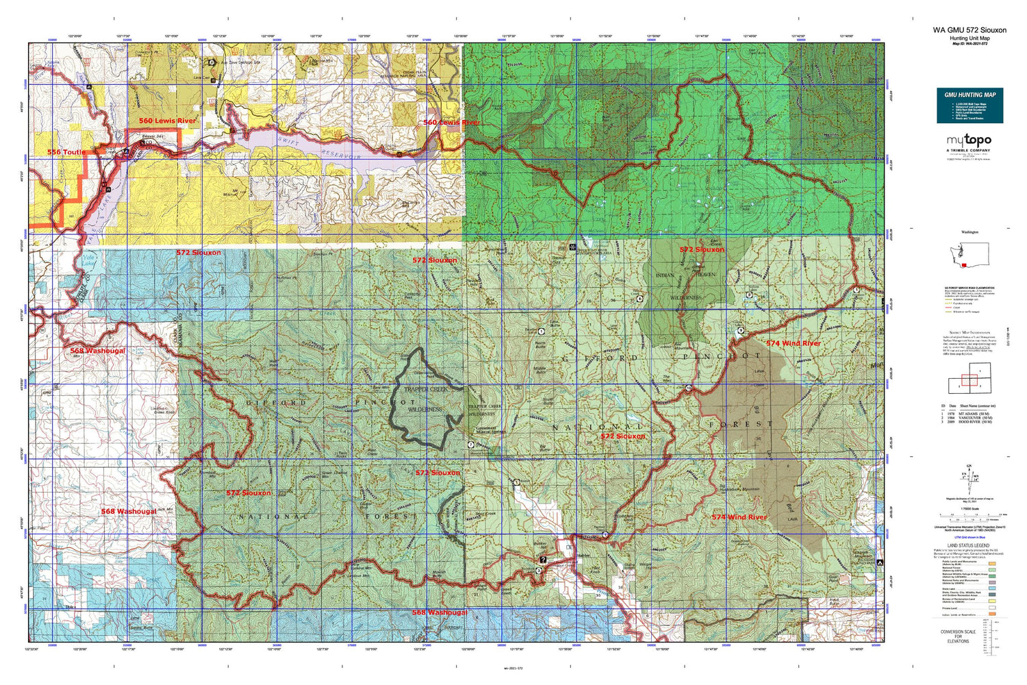 Washington GMU 572 Siouxon Map Image