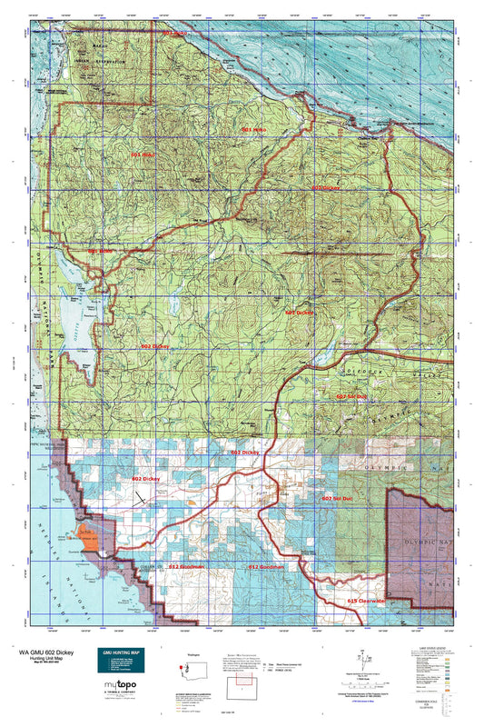Washington GMU 602 Dickey Map Image