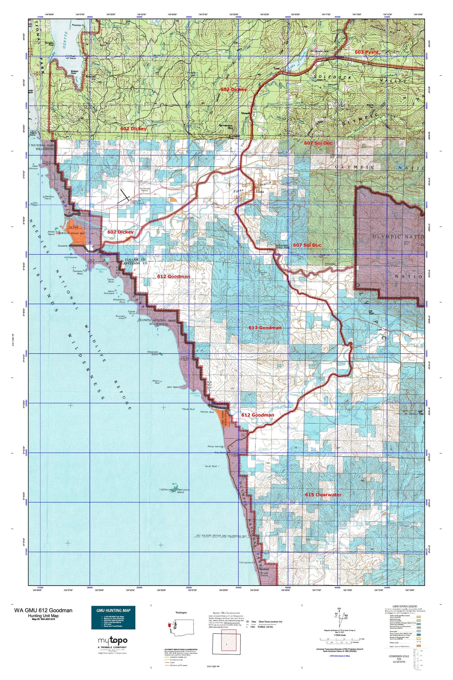 Washington GMU 612 Goodman Map Image