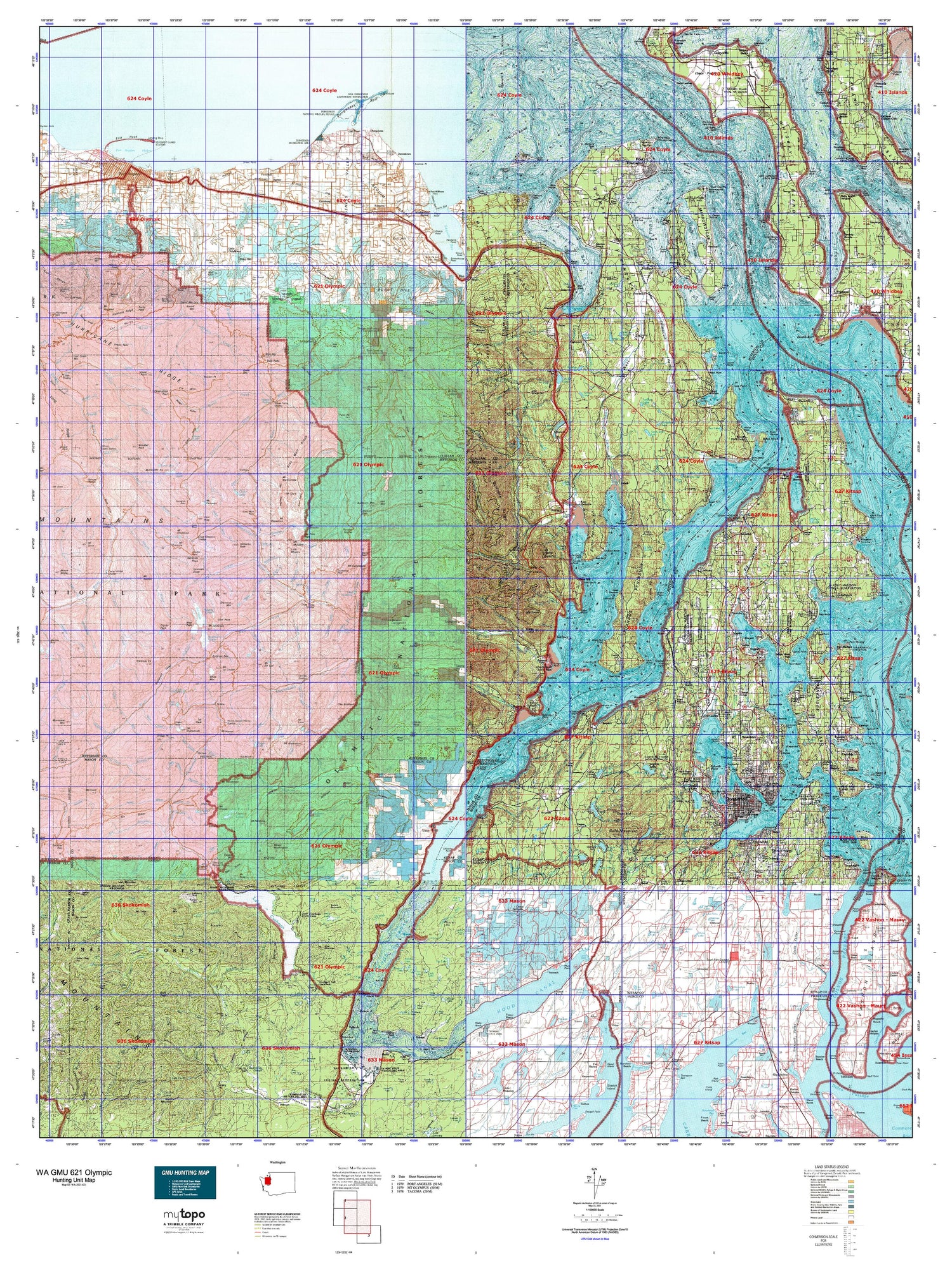 Washington GMU 621 Olympic Map Image