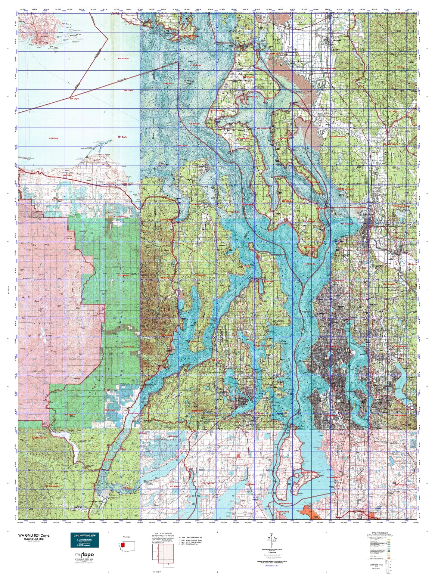 Washington GMU 624 Coyle Map Image