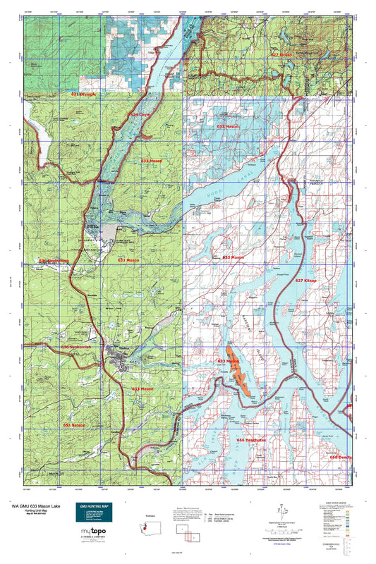 Washington GMU 633 Mason Lake Map Image