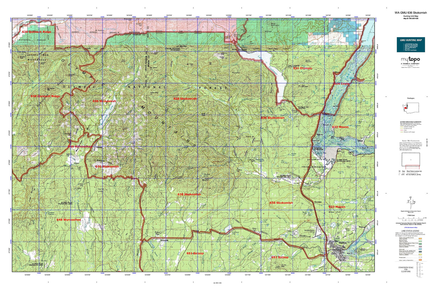 Washington GMU 636 Skokomish Map Image