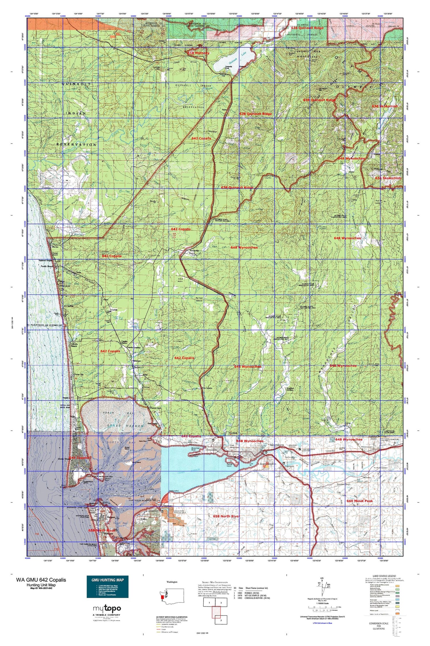 Washington GMU 642 Copalis Map Image