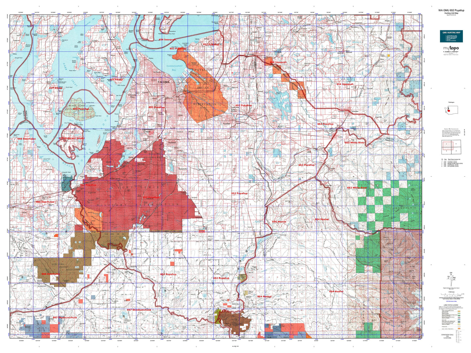 Washington GMU 652 Puyallup Map Image
