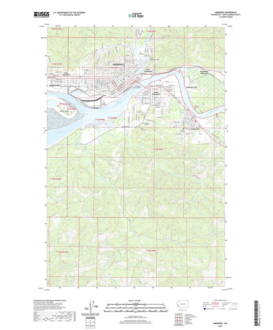 Aberdeen Washington US Topo Map Image