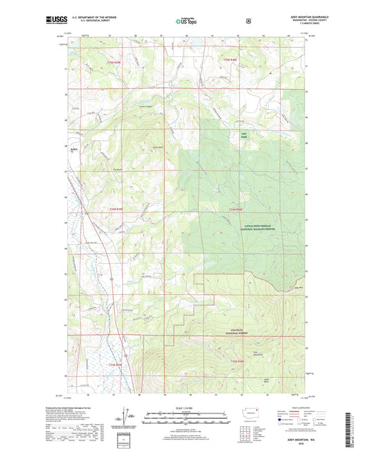 Addy Mountain Washington US Topo Map Image