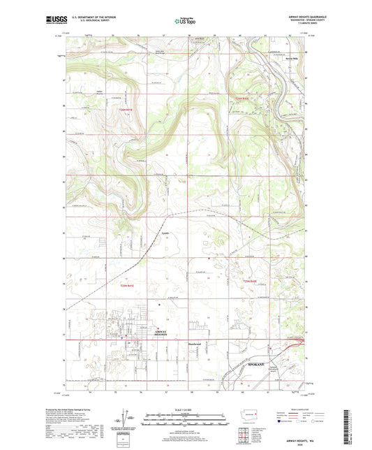 Airway Heights Washington US Topo Map Image