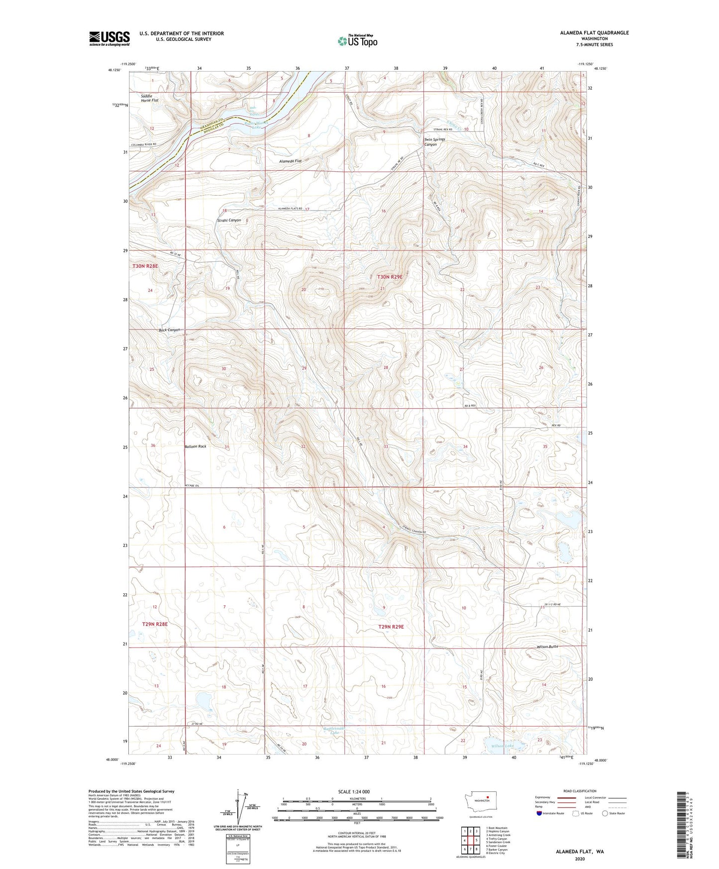 Alameda Flat Washington US Topo Map Image