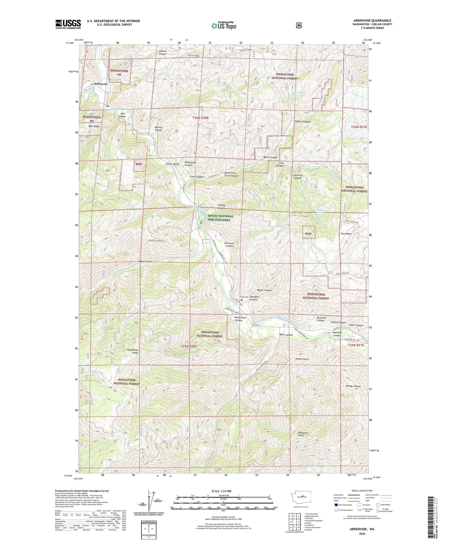 Ardenvoir Washington US Topo Map Image