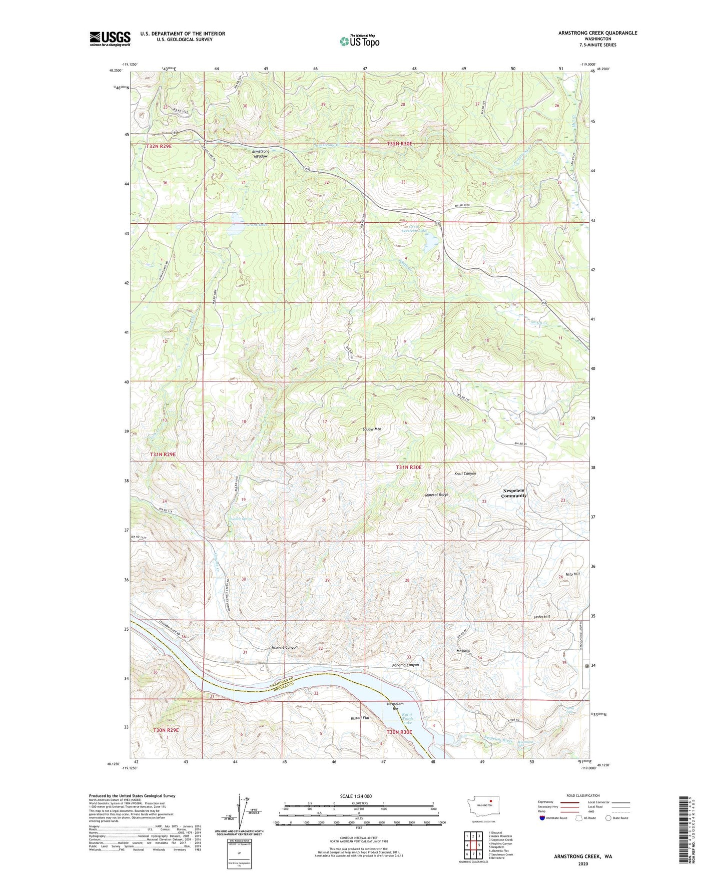 Armstrong Creek Washington US Topo Map Image