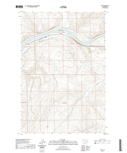 Ayer Washington US Topo Map Image