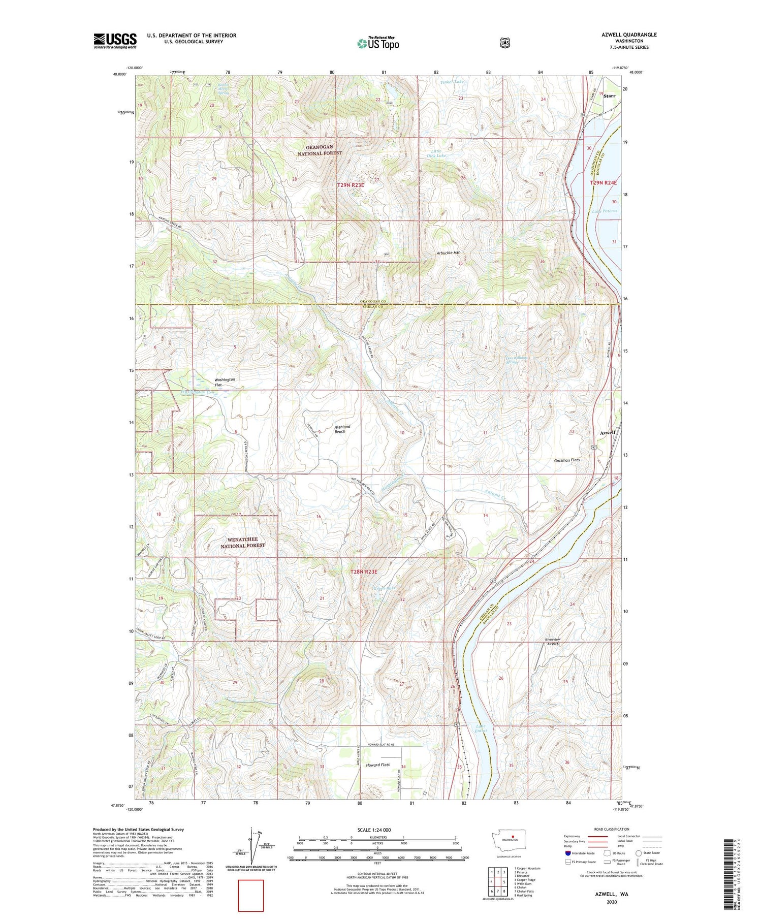 Azwell Washington US Topo Map Image