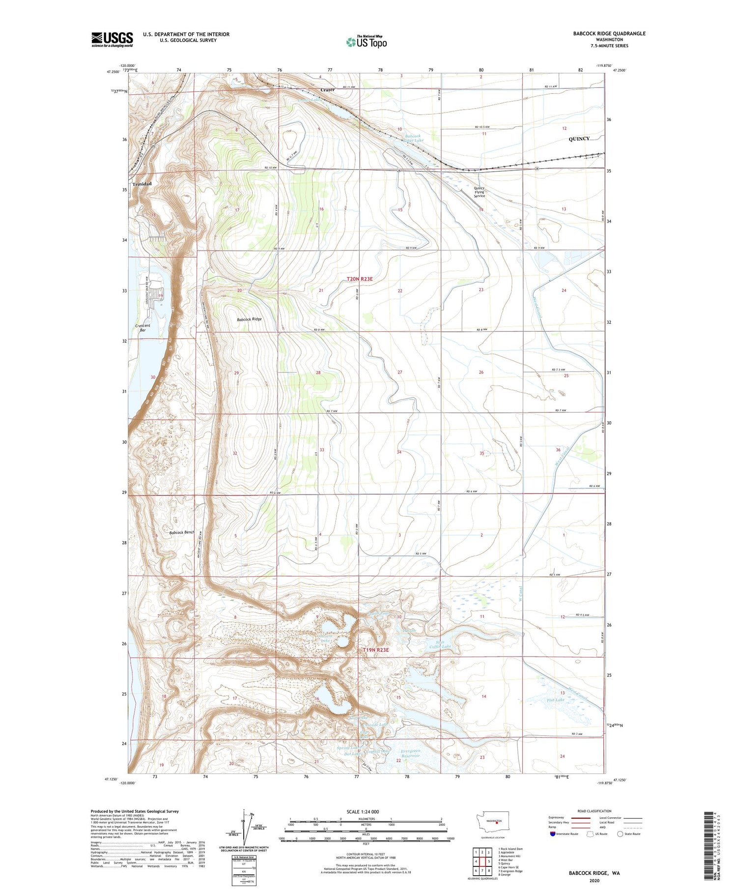 Babcock Ridge Washington US Topo Map Image