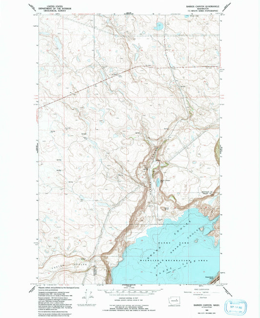 Classic USGS Barker Canyon Washington 7.5'x7.5' Topo Map Image