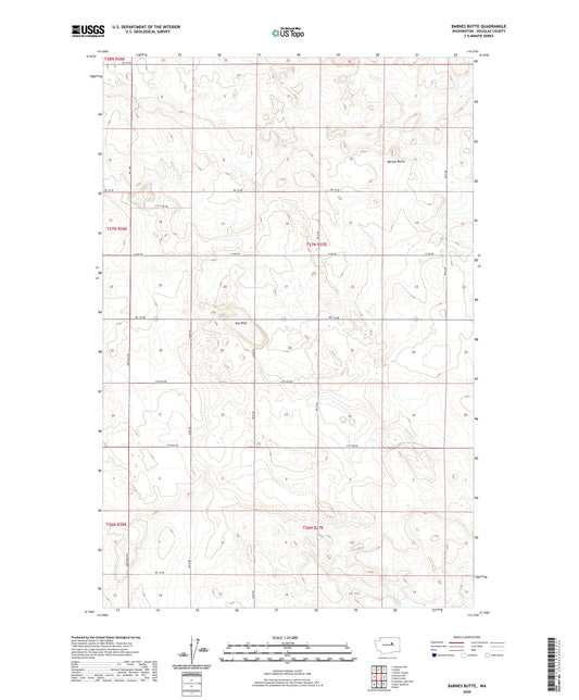 Barnes Butte Washington US Topo Map Image