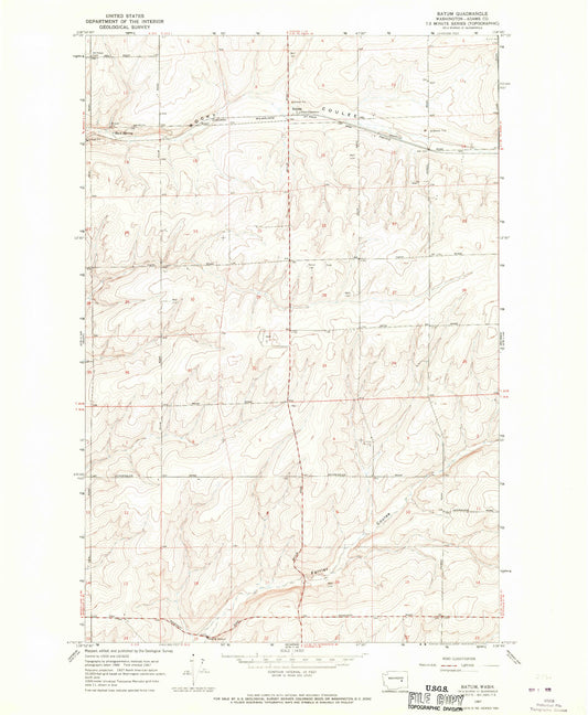 Classic USGS Batum Washington 7.5'x7.5' Topo Map Image