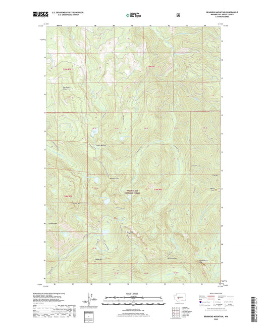 Bearhead Mountain Washington US Topo Map Image